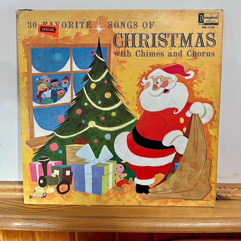 Walt Disney Presents 30 Favorite Songs of Christmas Chimes & Chorus 1963 Record